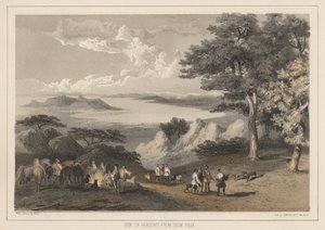 Näkymä Hakodadista Snow Peakistä, 1855 tekijältä Wilhelm Joseph Heine