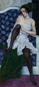 Nuori nainen alusvaatteissa, n. 1910–1911 (öljy kankaalle)
