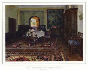 Matonvalmistajien liiketoiminta Koch und Te Kockin puolikuun mattotehdas (värilitho)