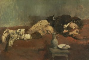 Savoyard Boy Sleeping, 1869 (paneeli) tekijältä Wilhelm Maria Hubertus Leibl