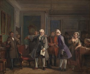 Ludvig Holbergin "Den Stundesløse", näytös I, kohtaus 6 tekijältä Wilhelm Marstrand