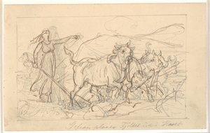 "Gefion kyntää vuoren mereen" tekijältä Wilhelm Marstrand