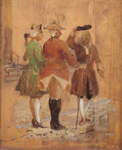 Holberg menee pois tieltä Jacob von Thyboen ja Jean de Francen puolesta tekijältä Wilhelm Marstrand