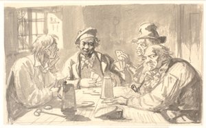 Korttipeli tavernan kellarissa tekijältä Wilhelm Marstrand