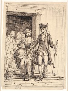 Leander ja Leonora, takana Henrik ja Pernille tekijältä Wilhelm Marstrand