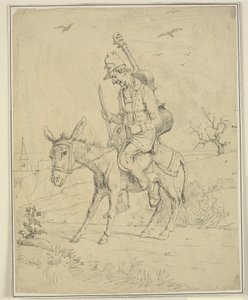 Viulunsoittaja aasilla tekijältä Wilhelm Marstrand