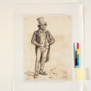 Tutkimus sunnuntaiasuun pukeutuneesta suutarista toisessa muodossa tekijältä Wilhelm Marstrand