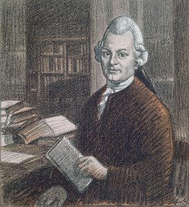 Gotthold Ephraim Lessingin (1729-81) muotokuva, kuvitus Simplicissimus-lehdestä