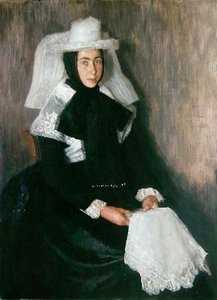 Tyttö Langgoensista uskonnollisissa vaatteissa (öljy kankaalle) tekijältä Wilhelm Thielmann