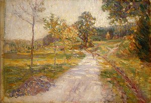 Antreffin laakso lähellä Willingshausenia (öljy kankaalle) tekijältä Wilhelm Thielmann