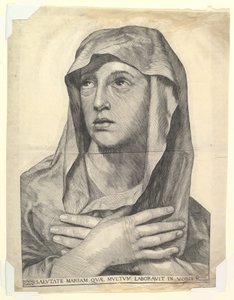 Marian rintakuva ristissä.n.d. tekijältä Wilhelm Traut