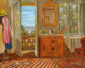 Starnberger Seen sisätilat. 1912 tekijältä Wilhelm Trübner