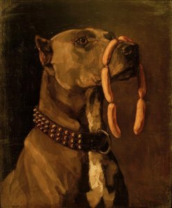 W.Trübner, Dogge mit Würsten