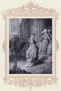 Gretchen, menossa kirkkoon (litho) tekijältä Wilhelm von (after) Kaulbach