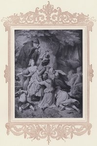 Tyttö metsässä, uskollinen Eckart (litho)