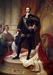 Muotokuva Maximilian II Josephin (1811-1864), Bavieren kuninkaan jalassa Wilhem von Kaulbachin (1805-1874) maalaus tekijältä Wilhelm von Kaulbach