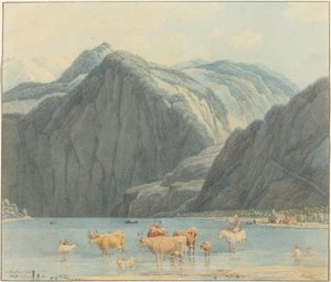 Königsee amb els penya-segats de St. Bartholomëefinnish tekijältä Wilhelm von Kobell