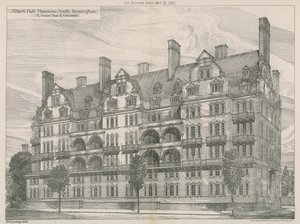 Albert Hall Mansions, South Kensington, Lontoo tekijältä Willam Richard Lethaby