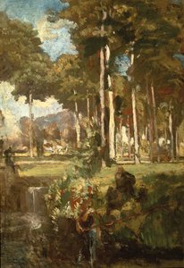 Berkenbos (öljy paneelissa) tekijältä Willem Adriaan van Konijnenburg