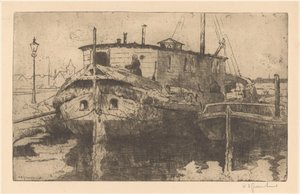 Laakhaven Haagissa tekijältä Willem Adrianus Grondhout (signed by artist)