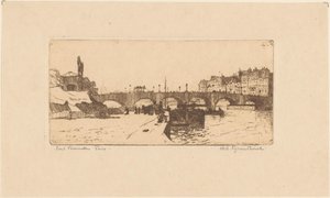 Pont de la Tournelle Pariisissa tekijältä Willem Adrianus Grondhout (signed by artist)