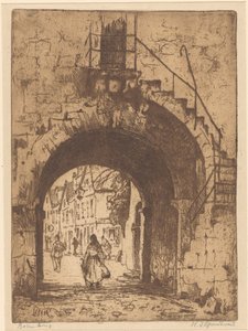 Rothenburg (alkuperäinen nimi esineessä) tekijältä Willem Adrianus Grondhout (signed by artist)