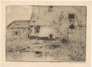 Myllyn jalka Voorburgissa tekijältä Willem Adrianus Grondhout (signed by artist)