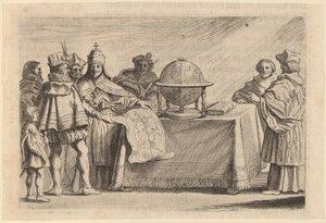 Maapallon jakaminen Espanjan ja Portugalin välillä, 1634.