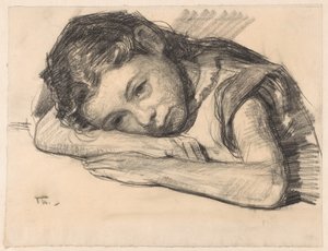 Liesbeth tai Dora Arntzenius lapsena toiselle kädelle nojaten tekijältä Willem Bastiaan Tholen