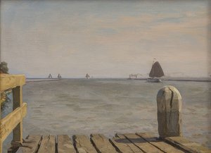 Laituri Enkhuizenissa. 1918 tekijältä Willem Bastiaan Tholen