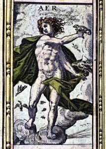 Ilma, yksi neljästä elementistä, jotka on esitetty Amsterdamissa vuonna 1655 painetussa W. Blaeun Atlasissa. tekijältä Willem Blaeu