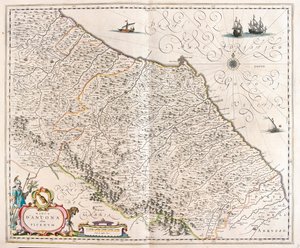 Ancona, Marche, Italia, teoksessa "Theatrum Orbis Terrarum, sive Atlas Novus", Willem Blaeu, Amsterdam. tekijältä Willem Blaeu
