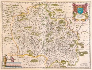 Berri, Nivernois, Borbonnois, teoksessa "Theatrum Orbis Terrarum, sive Atlas Novus", Willem Blaeu, Amsterdam. tekijältä Willem Blaeu