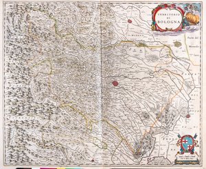 Bologna, Italia, Willem Blaeun "Theatrum Orbis Terrarum, sive Atlas Novus", Amsterdam. tekijältä Willem Blaeu