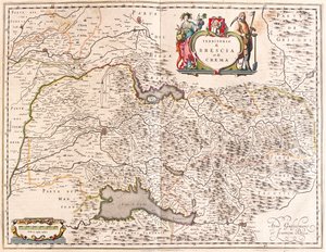Brescia, Crema, Italia, teoksessa "Theatrum Orbis Terrarum, sive Atlas Novus", Willem Blaeu, Amsterdam. tekijältä Willem Blaeu