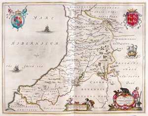Cardiganshire, teoksessa "Theatrum Orbis Terrarum, sive Atlas Novus", Willem Blaeu, Amsterdam. tekijältä Willem Blaeu