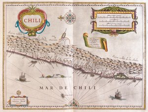 Chile, teoksessa "Theatrum Orbis Terrarum, sive Atlas Novus", Willem Blaeu, Amsterdam. tekijältä Willem Blaeu