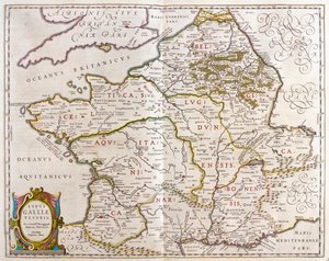 Muinaisen Ranskan maat, teoksessa "Theatrum Orbis Terrarum, sive Atlas Novus", Willem Blaeu, Amsterdam. tekijältä Willem Blaeu