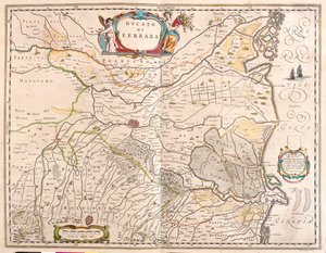 Ferrara, Italia, Willem Blaeun teoksessa "Theatrum Orbis Terrarum, sive Atlas Novus", Amsterdam. tekijältä Willem Blaeu