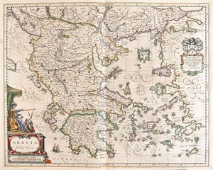 Kreikka, Willem Blaeun teoksessa "Theatrum Orbis Terrarum, sive Atlas Novus", Amsterdam. tekijältä Willem Blaeu
