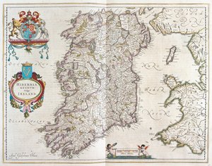 Irlanti, teoksessa "Theatrum Orbis Terrarum, sive Atlas Novus", Willem Blaeu, Amsterdam. tekijältä Willem Blaeu