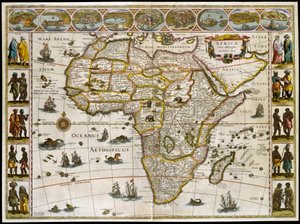 Afrikan kartta. Willem Janszoon Blaeun atlaslautanen