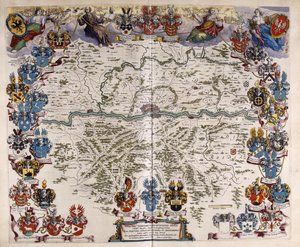 Saksan kartta, n. 1644-1645 tekijältä Willem Blaeu