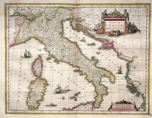 Italian kartta, Theatrum Orbis Terrarum, Willem Blaeu, Amsterdam tekijältä Willem Blaeu