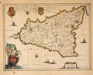 Sisilian kartta, Willem Blaeu, Regionum Italiae, kaiverrus