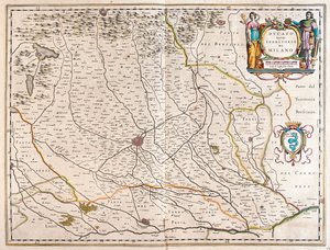 Milano, Italia, teoksessa "Theatrum Orbis Terrarum, sive Atlas Novus", kirjoittanut Willem Blaeu, Amsterdam. tekijältä Willem Blaeu