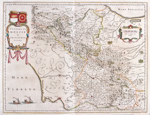 Molise, Benevento, Avellino, Italia,julkaisussa "Theatrum Orbis Terrarum, sive Atlas Novus", Willem Blaeu, Amsterdam. tekijältä Willem Blaeu