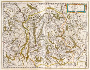 Nivernais, Nievre, Willem Blaeun teoksessa "Theatrum Orbis Terrarum, sive Atlas Novus", Amsterdam. tekijältä Willem Blaeu