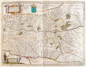 Lyonin pohjoinen alue, Willem Blaeun teoksessa "Theatrum Orbis Terrarum, sive Atlas Novus", Amsterdam. tekijältä Willem Blaeu
