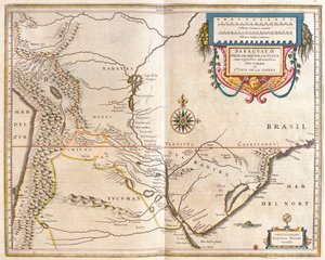 Paraguay ja Rio d la Plata, teoksessa "Theatrum Orbis Terrarum, sive Atlas Novus", Willem Blaeu, Amsterdam. tekijältä Willem Blaeu